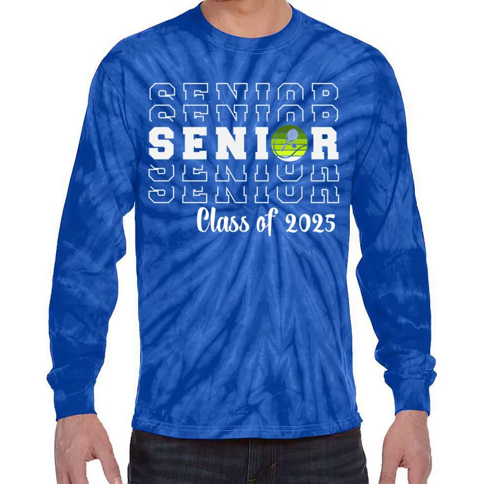 Senior 2025 Family Class Of 2025 Tennis Graduation Great Gift Tie-Dye Long Sleeve Shirt