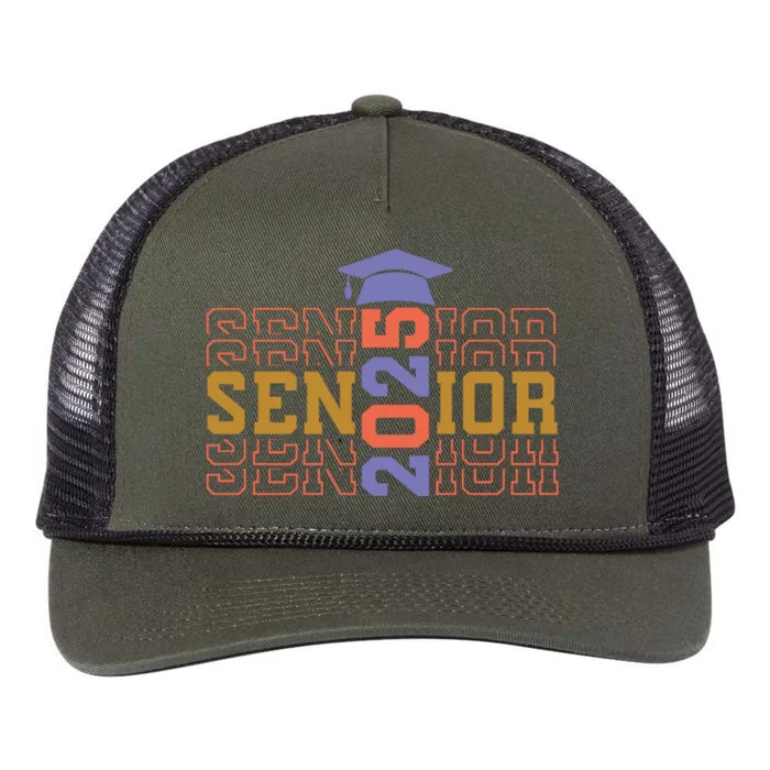 Senior 2025 Front And Back Design Front & Back Retro Rope Trucker Hat Cap