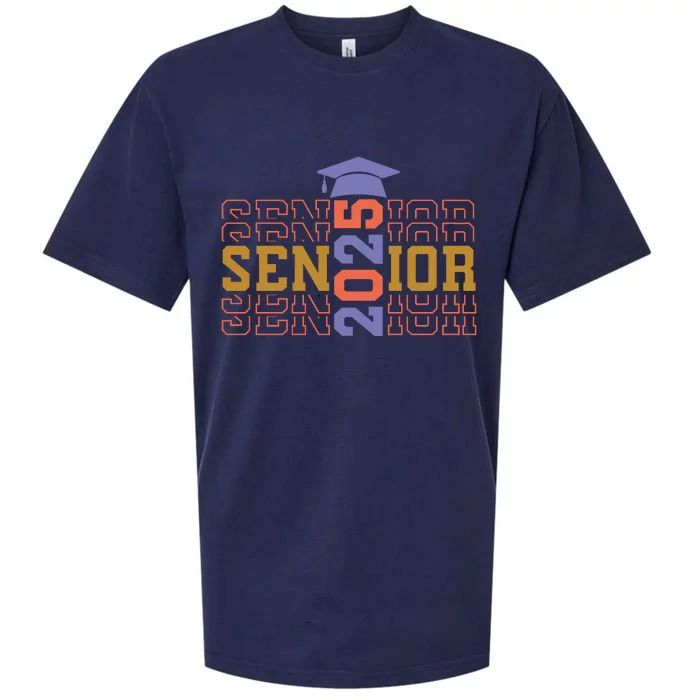 Senior 2025 Front And Back Design Front & Back Sueded Cloud Jersey T-Shirt