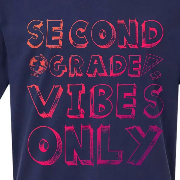 School 2Nd Grade Gift Back To School Second Grade Vibes Only Gift Sueded Cloud Jersey T-Shirt