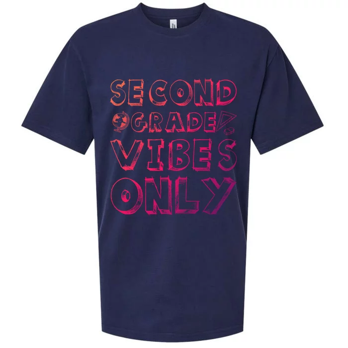 School 2Nd Grade Gift Back To School Second Grade Vibes Only Gift Sueded Cloud Jersey T-Shirt