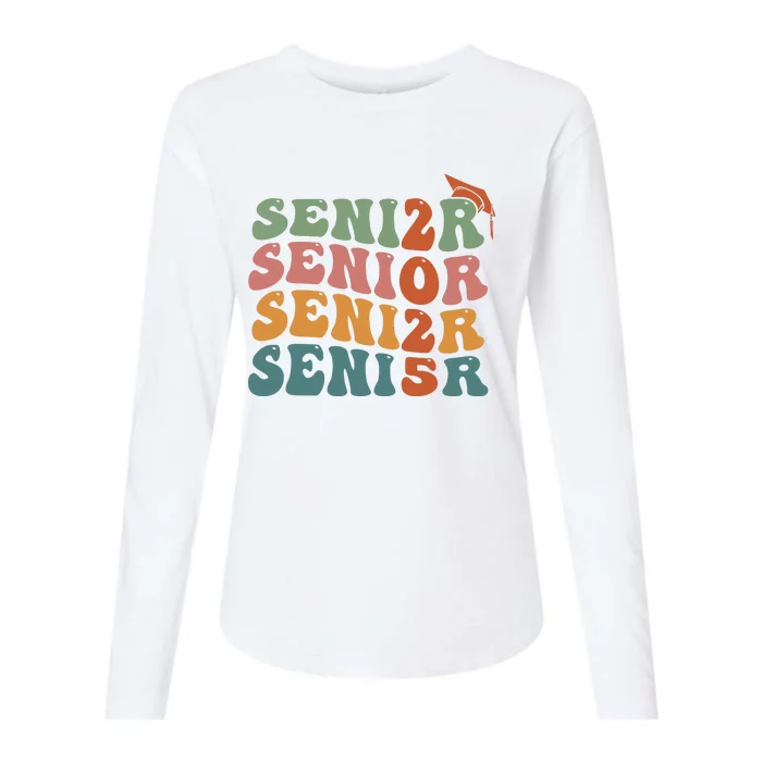 Senior 2025 Girl Class Of 2025 Graduate College High School Womens Cotton Relaxed Long Sleeve T-Shirt