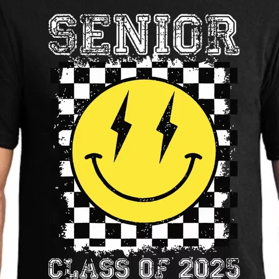 Senior 2025 Graduation Retro Happy Smile Face Class Of 2025 Pajama Set