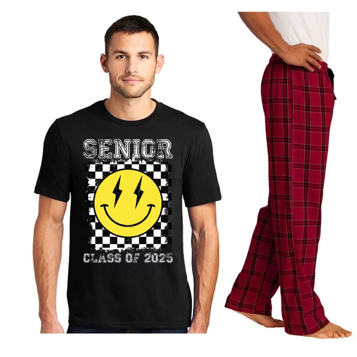 Senior 2025 Graduation Retro Happy Smile Face Class Of 2025 Pajama Set