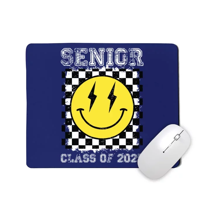 Senior 2025 Graduation Retro Happy Smile Face Class Of 2025 Mousepad