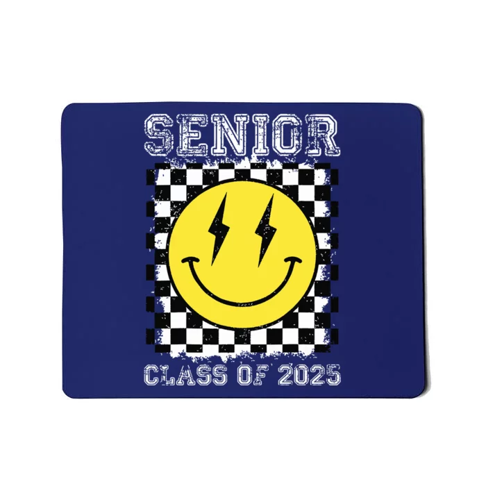 Senior 2025 Graduation Retro Happy Smile Face Class Of 2025 Mousepad