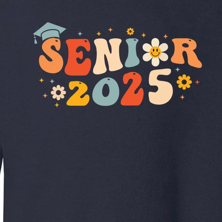 Senior 2025 Groovy Retro Senior Class Of 2025 Graduation Toddler Sweatshirt