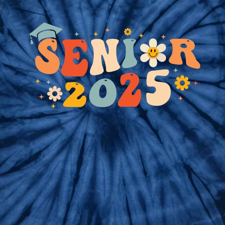 Senior 2025 Groovy Retro Senior Class Of 2025 Graduation Tie-Dye T-Shirt