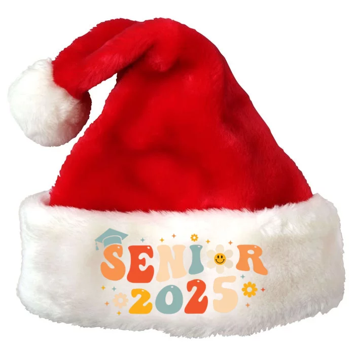 Senior 2025 Groovy Retro Senior Class Of 2025 Graduation Premium Christmas Santa Hat