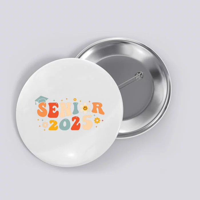 Senior 2025 Groovy Retro Senior Class Of 2025 Graduation Button