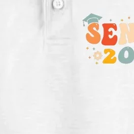 Senior 2025 Groovy Retro Senior Class Of 2025 Graduation Dry Zone Grid Performance Polo