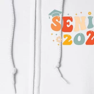 Senior 2025 Groovy Retro Senior Class Of 2025 Graduation Full Zip Hoodie