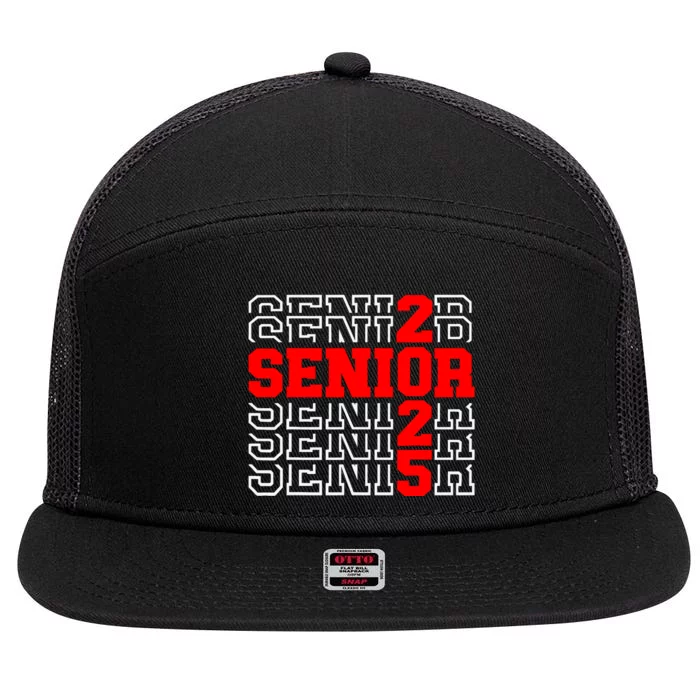 Senior 2025 Graduation 2025 Class Of 2025 7 Panel Mesh Trucker Snapback Hat