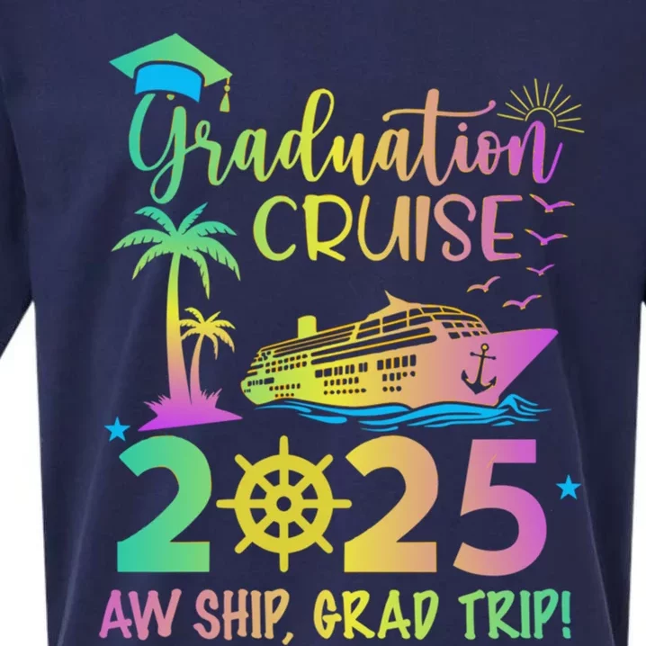 Senior 2025 Graduation Cruise Aw Ship Grad Trip Party Cool Gift Sueded Cloud Jersey T-Shirt