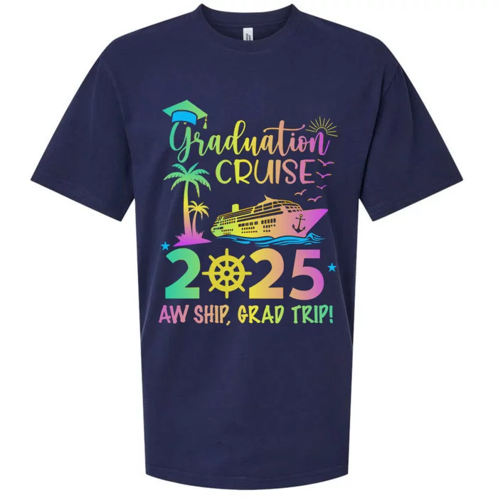 Senior 2025 Graduation Cruise Aw Ship Grad Trip Party Cool Gift Sueded Cloud Jersey T-Shirt