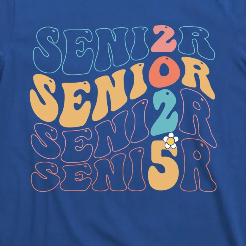 Senior 25 Graduation Class Of 2025 Cute Groovy Senior 2025 Gift T-Shirt