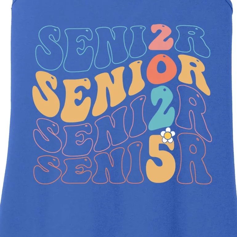 Senior 25 Graduation Class Of 2025 Cute Groovy Senior 2025 Gift Ladies Essential Tank