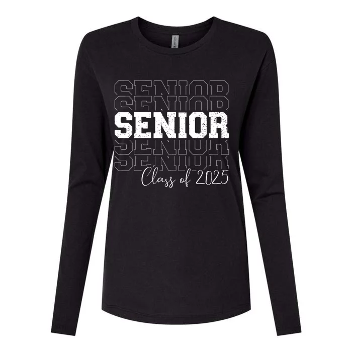 Senior 2025 Graduate College University Graduation Womens Cotton Relaxed Long Sleeve T-Shirt