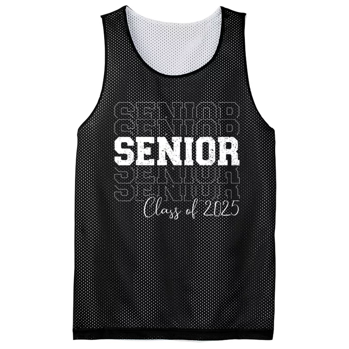 Senior 2025 Graduate College University Graduation Mesh Reversible Basketball Jersey Tank