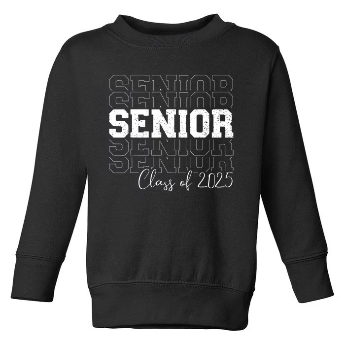 Senior 2025 Graduate College University Graduation Toddler Sweatshirt