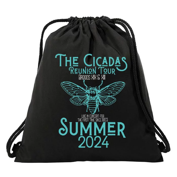 Summer 2024 Insect The Cicada Reunion Broods Xix & Xiii Drawstring Bag