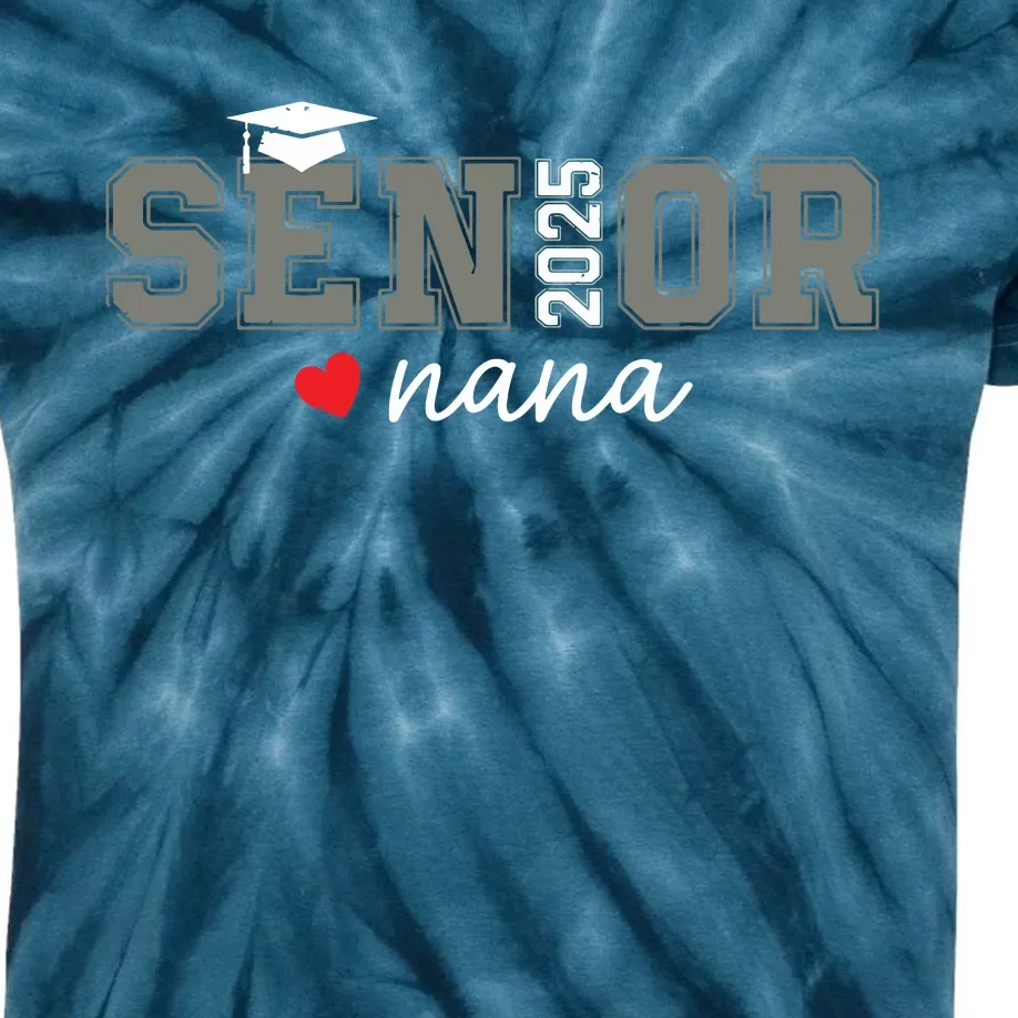 Senior 2025 Nana Senior Graduate Proud Nana Class Of 2025 Kids Tie-Dye T-Shirt