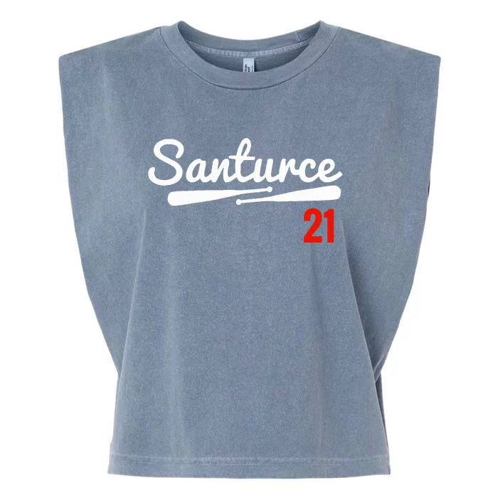 Santurce 21 Puerto Rico Baseball Garment-Dyed Women's Muscle Tee