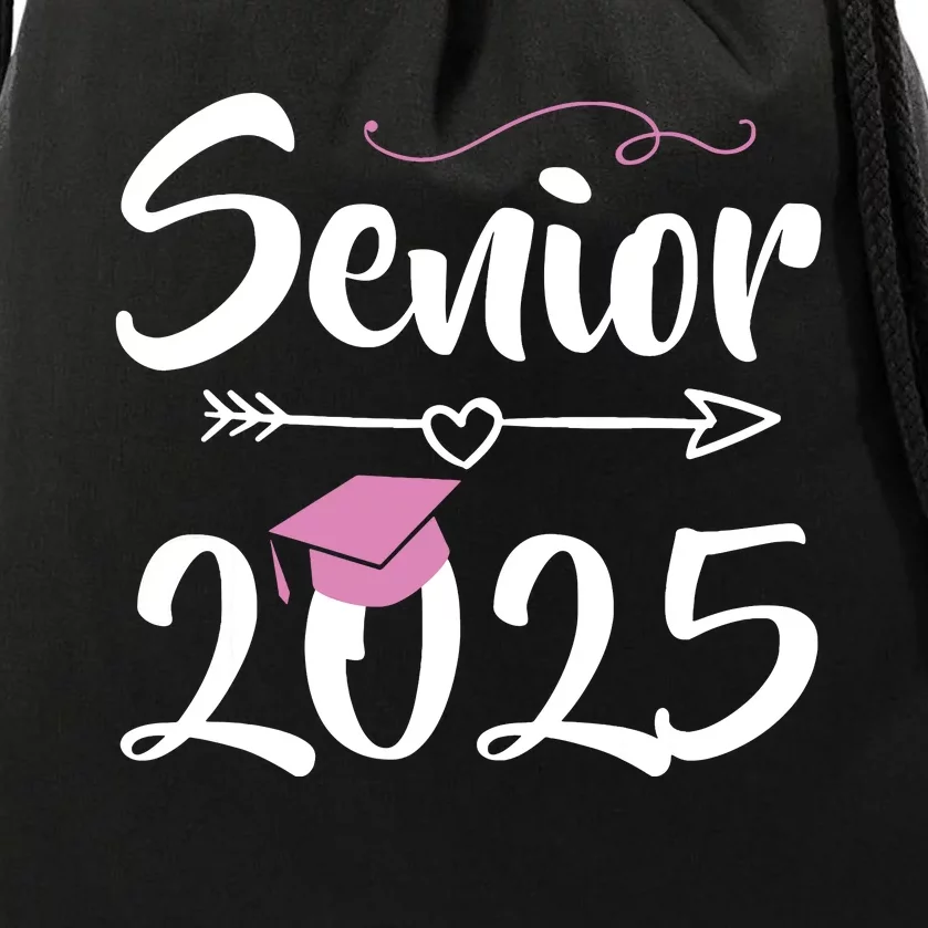 Senior 2025 Pink Tassel Class Of 2025 Graduate Graduation Drawstring Bag