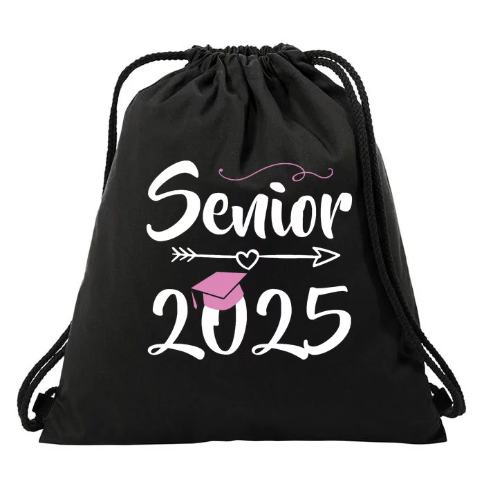 Senior 2025 Pink Tassel Class Of 2025 Graduate Graduation Drawstring Bag