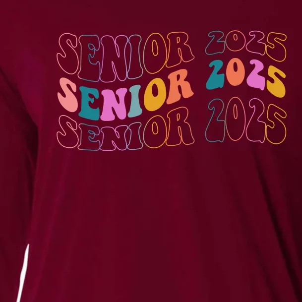 Senior 2025 Retro Class Of 2025 Seniors Graduation Cooling Performance Long Sleeve Crew