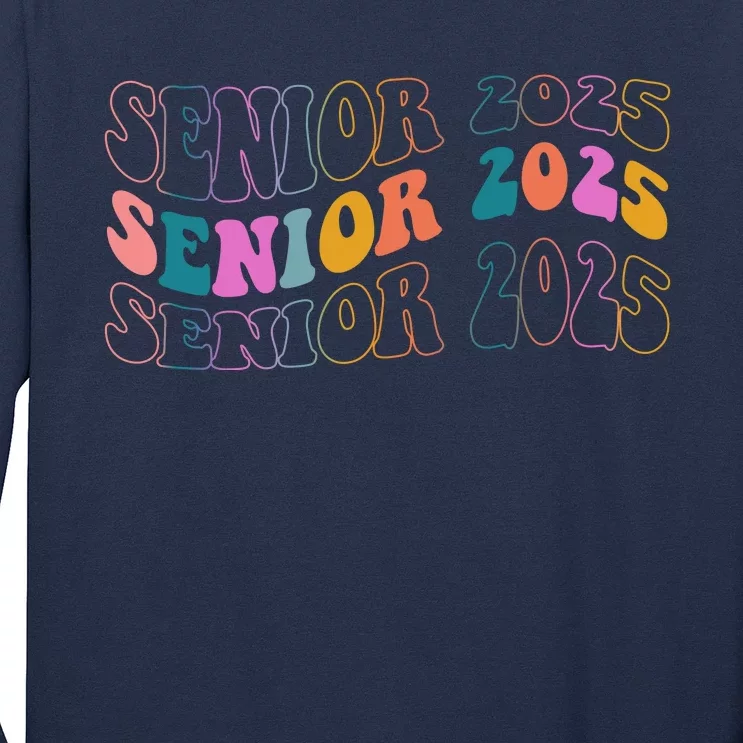 Senior 2025 Retro Class Of 2025 Seniors Graduation Long Sleeve Shirt