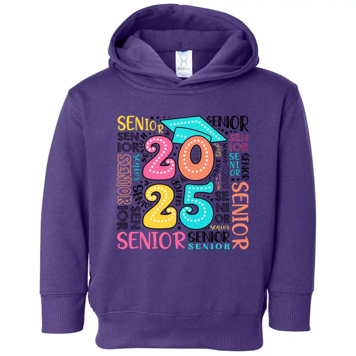 Senior 2025 Retro Graduation Toddler Hoodie