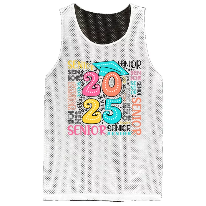 Senior 2025 Retro Graduation Mesh Reversible Basketball Jersey Tank