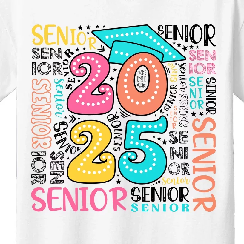 Senior 2025 Retro Graduation Kids T-Shirt