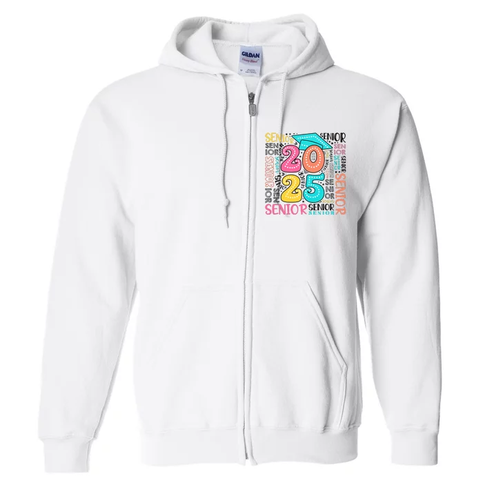 Senior 2025 Retro Graduation Full Zip Hoodie