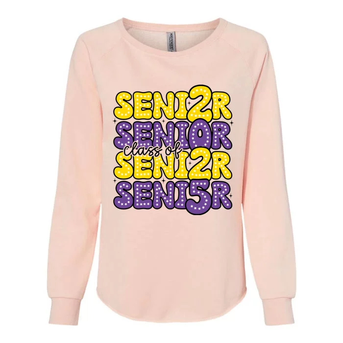 Senior 2025 Retro Graduation Class Of Senior Womens California Wash Sweatshirt