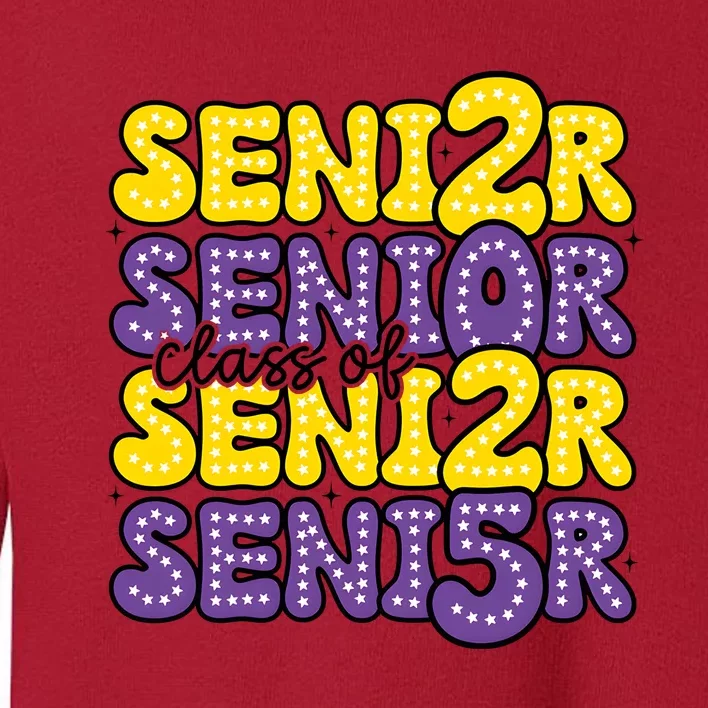 Senior 2025 Retro Graduation Class Of Senior Toddler Sweatshirt