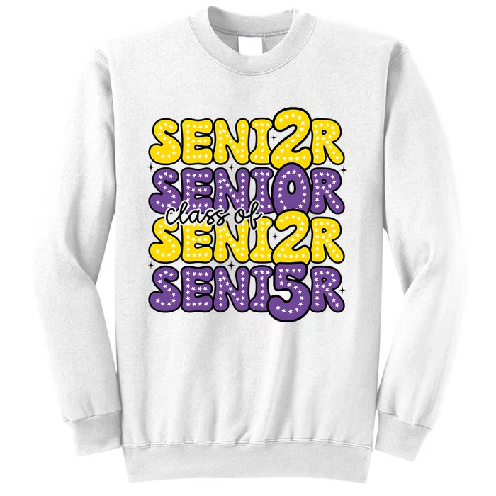 Senior 2025 Retro Graduation Class Of Senior Sweatshirt