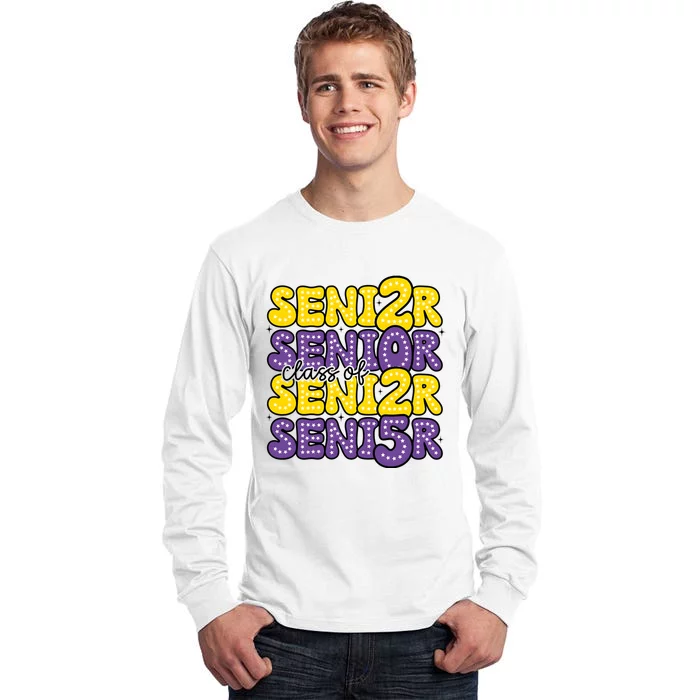 Senior 2025 Retro Graduation Class Of Senior Tall Long Sleeve T-Shirt