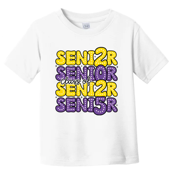 Senior 2025 Retro Graduation Class Of Senior Toddler T-Shirt