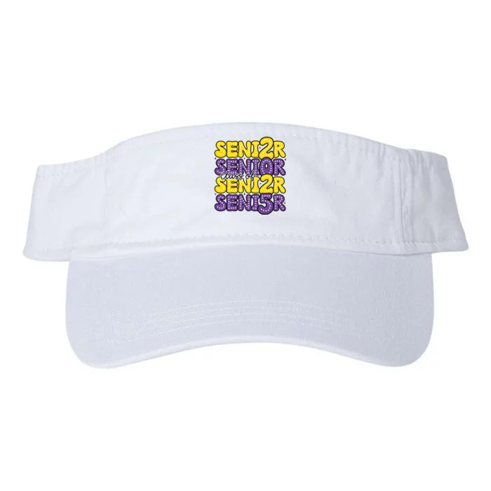 Senior 2025 Retro Graduation Class Of Senior Valucap Bio-Washed Visor