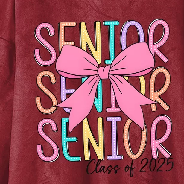 Senior 2025 Retro Graduation Class Of 2025 Hooded Wearable Blanket