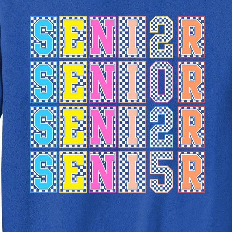 Senior 2025 Retro Checkered Tall Sweatshirt