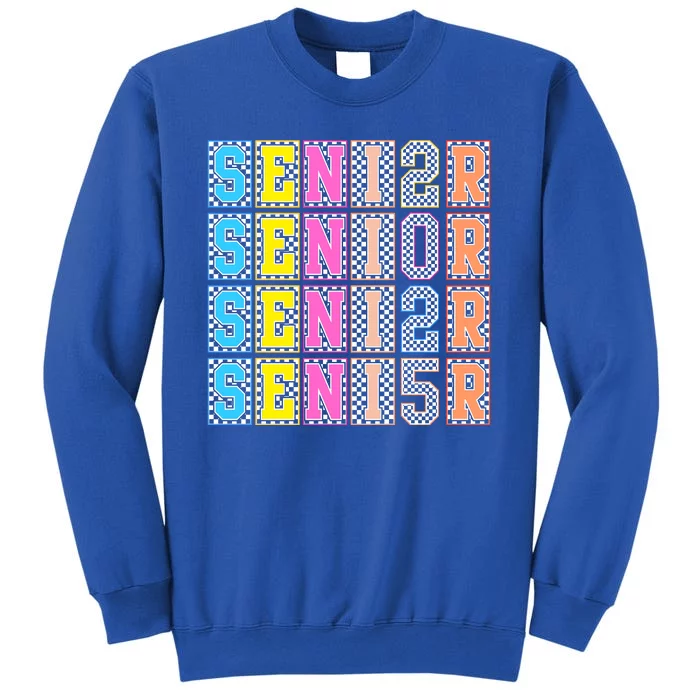 Senior 2025 Retro Checkered Tall Sweatshirt