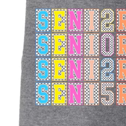 Senior 2025 Retro Checkered Doggie 3-End Fleece Hoodie