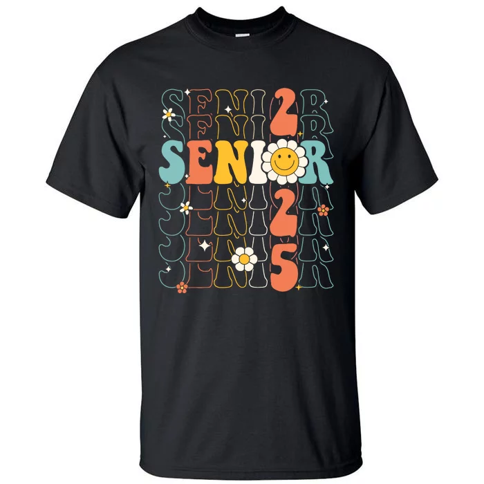 Senior 2025 Retro Groovy Class Of 2025 Graduation Senior 25 Tall T-Shirt