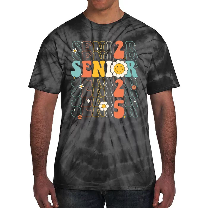 Senior 2025 Retro Groovy Class Of 2025 Graduation Senior 25 Tie-Dye T-Shirt