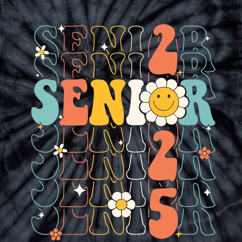 Senior 2025 Retro Groovy Class Of 2025 Graduation Senior 25 Tie-Dye T-Shirt