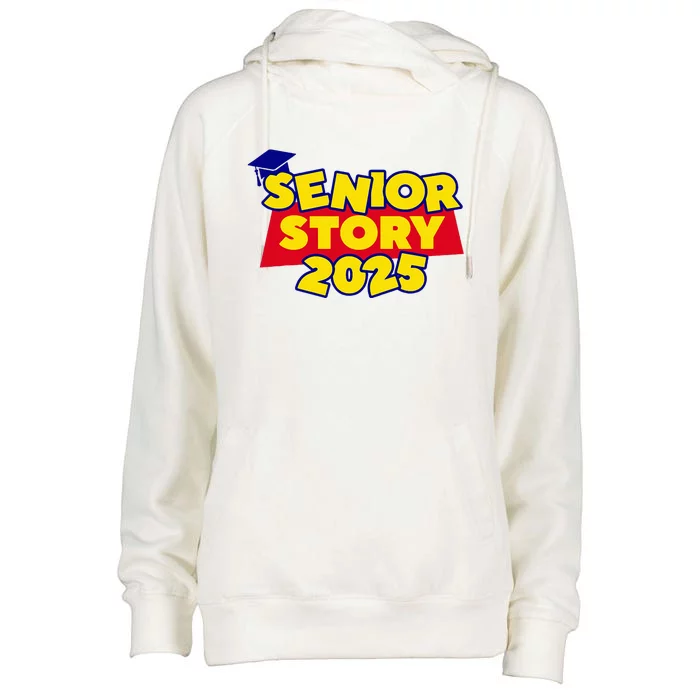 Senior 2025 Story Class Of 2025 Back To School 2025 Womens Funnel Neck Pullover Hood