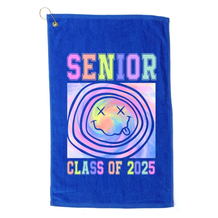 Senior 2025 Tie Dye Graduation Class Of 2025 Graduate Gift Platinum Collection Golf Towel